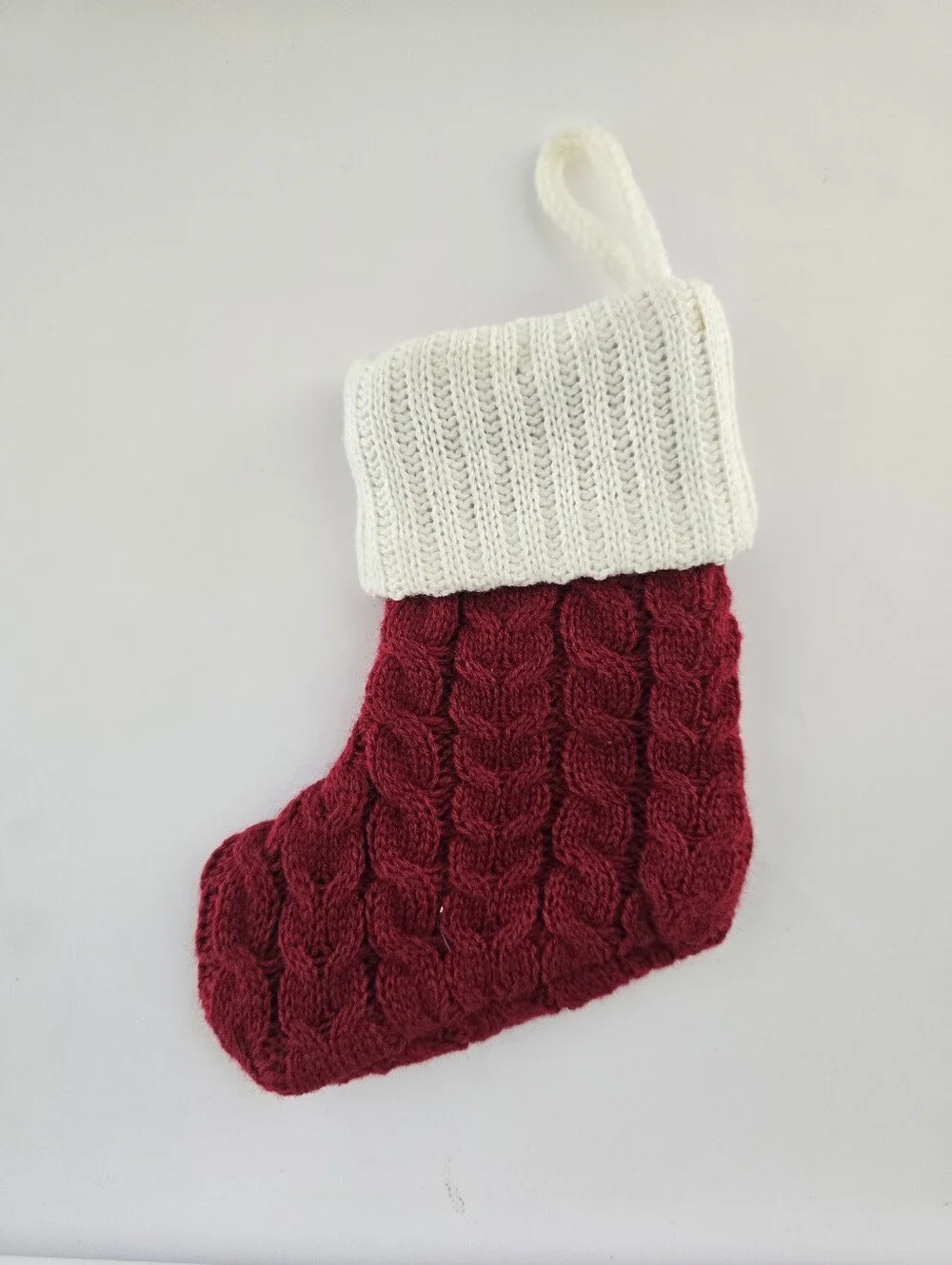 Monogram Knit Christmas Stocking Ornament – Letter R - Picture 2 of 2